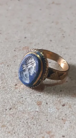Anello sigillo afghano vintage misura 19,4