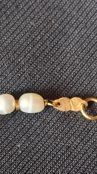 Pulsera niña oro 18k comunión perlas