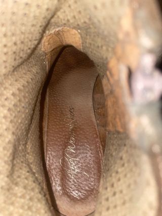Botines tacón beige/marrón