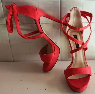 Sandali scamosciati rossi Sweet Shoes n.37