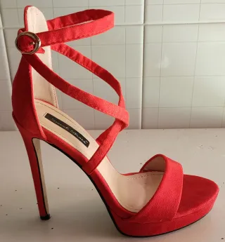 Sandali scamosciati rossi Sweet Shoes n.37