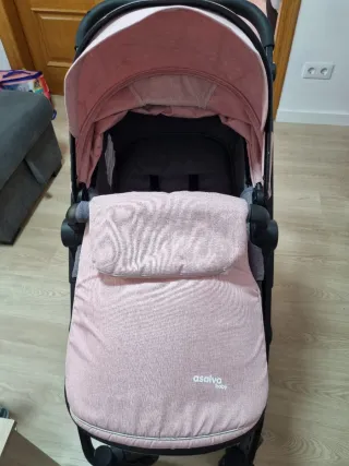 Silla de coche bebé rosa y gris ASALVO