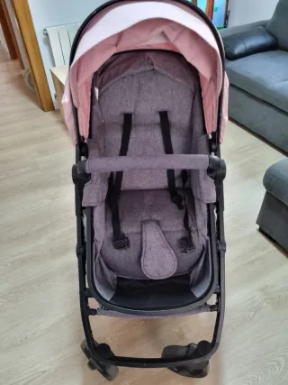 Silla de coche bebé rosa y gris ASALVO