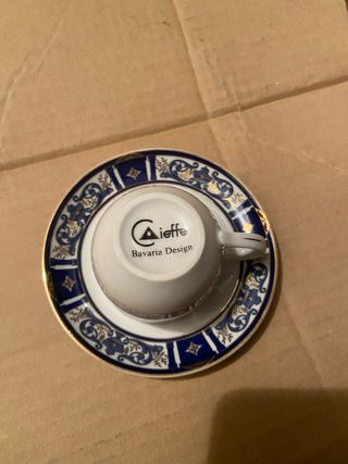 Servizio Caffè Porcellana Oro Blu, da 15 pezzi