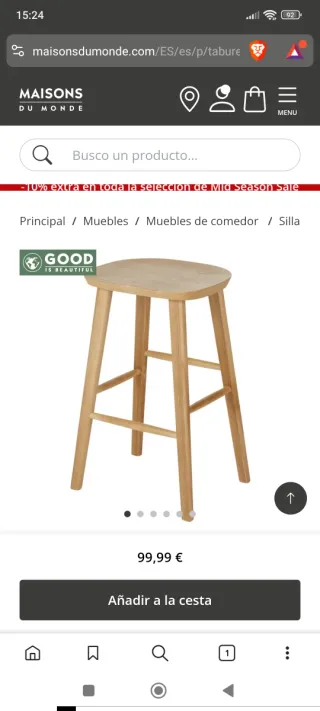 Taburetes de madera Maisons du Monde