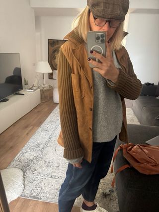 Massimo Dutti Chaqueta Ante y Punto