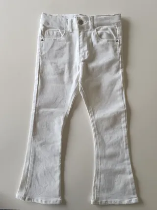 Pantalón blanco niña campana