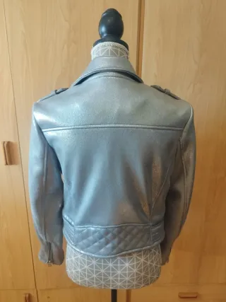 Cazadora Biker Plata Talla L