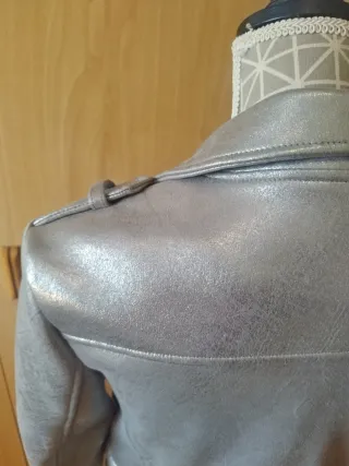 Cazadora Biker Plata Talla L