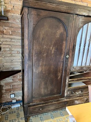 Armario antiguo madera maciza para restaurar
