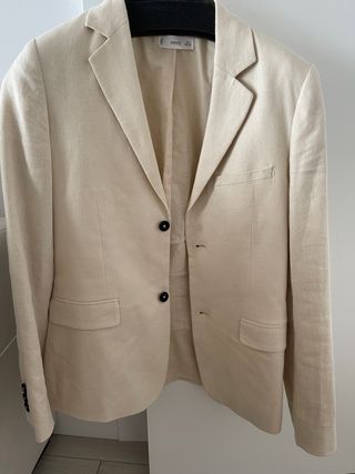 Chaqueta de lino MANGO beige Talla 152 cm niño