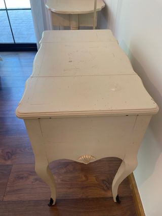 Consola tocador madera blanca cajones