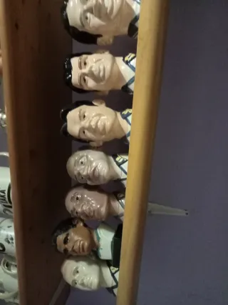 7 Jarras cabeza jugador cerámica