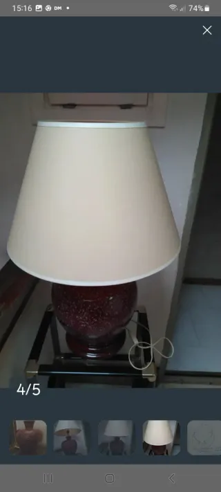 Lámpara de mesa de porcelana