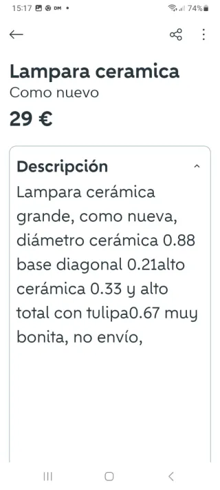 Lámpara de mesa de porcelana