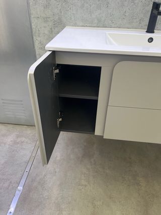 Mueble de baño 1m beige/gris