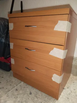 Mesita de noche madera y metal