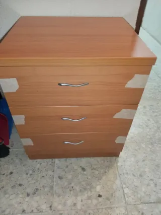 Mesita de noche madera y metal