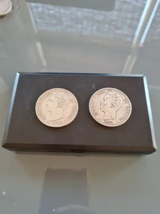Dos duros plata Alfonso XII 1871 y 1875