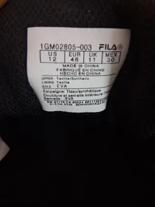 Zapatillas Fila, Talla 46, Pefecto Estado