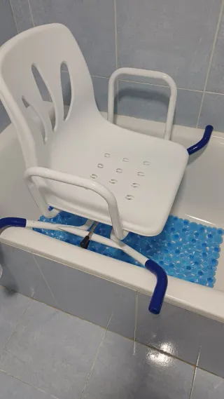 Silla de Bañera Blanca y Azul
