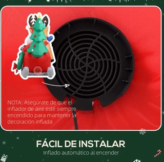 Papá Noel Hinchable con Trineo y Renos