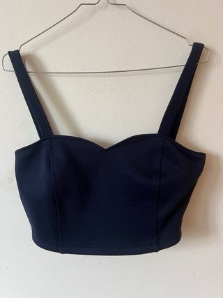 Top azul con tiras cruzadas Talla M