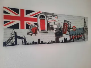 Quadro Decorativo London Collage Madeira