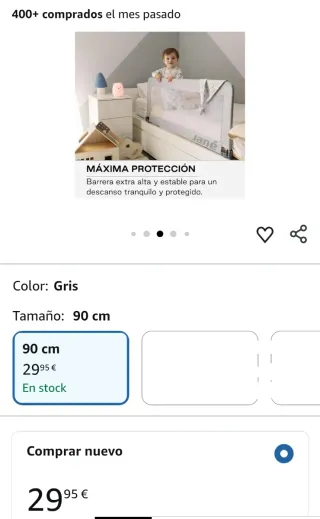 Jané Barrera de Cama Abatible 90 cm, Extra Alta