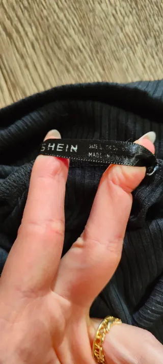 Dolcevita crop nero da ragazza Shein