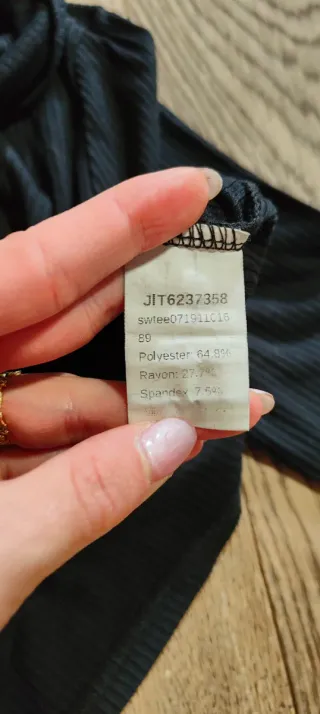 Dolcevita crop nero da ragazza Shein