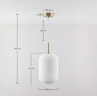 Lámpara colgante cristal y metal dorada