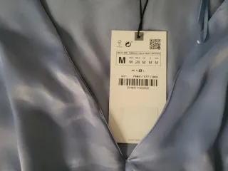 Camisa Zara satinada azul talla S