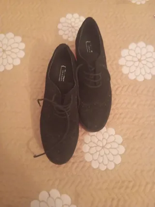 Zapatos  plataforma vintage negros y rosa mujer