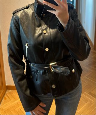 Chaqueta Piel Negra Talla XS
