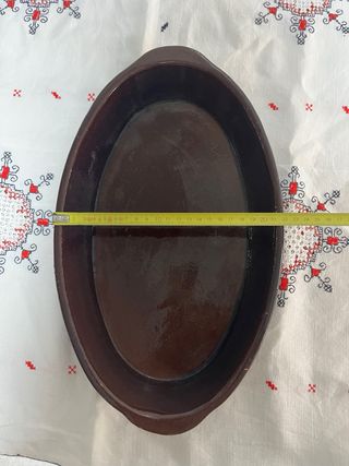 Bandeja ovalada de barro para horno