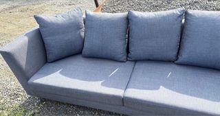 Sofá 3 plazas gris tela