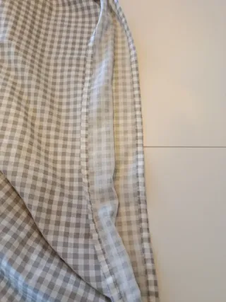 Funda nórdica cuadros Vichy gris cama 135/150