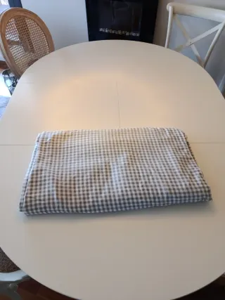 Funda nórdica cuadros Vichy gris cama 135/150