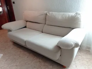 Sofá 3+2 plazas beige tela