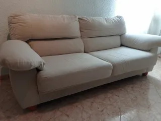 Sofá 3+2 plazas beige tela