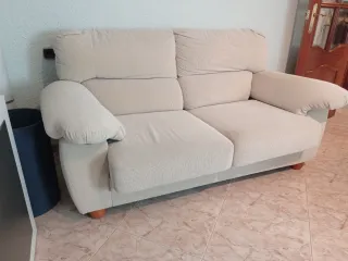 Sofá 3+2 plazas beige tela