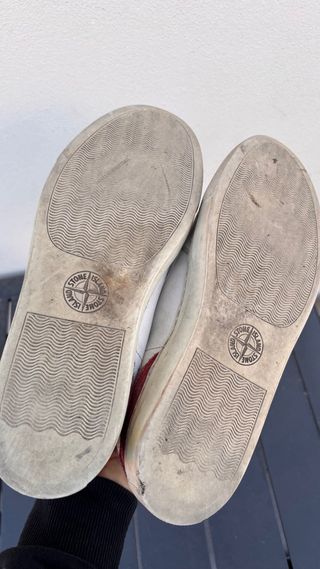 Scarpe Stone Island Bianche Rosse