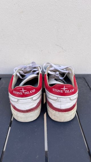 Scarpe Stone Island Bianche Rosse