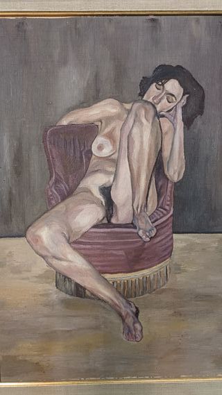Cuadro al óleo desnudo femenino