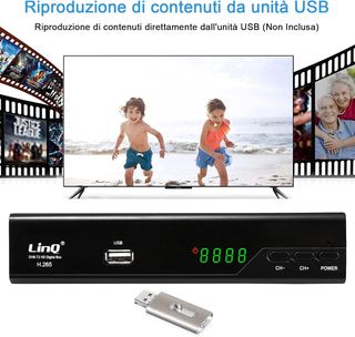 Decodificador DVB-T2, HD 1080p H.265 HEVC Receptor