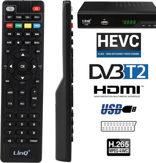 Decodificador DVB-T2, HD 1080p H.265 HEVC Receptor