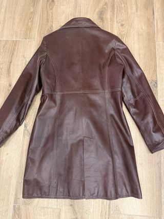 Abrigo largo piel marrón vintage