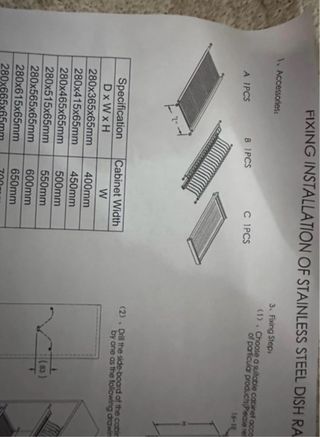 Escurreplatos acero inoxidable 60cm (incompleto)