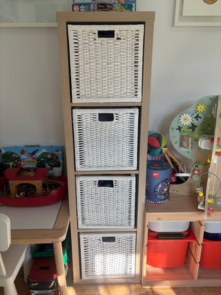 Estantería Kallax Ikea Madera + Cajas